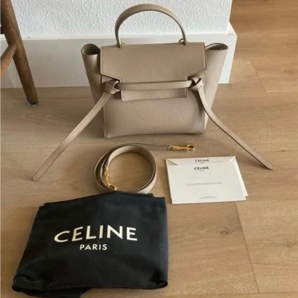 Celine Beige Leather Satchel